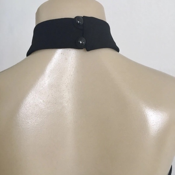 Blue Bush Bodycon Black Mini Dress Halter Stretchy - Picture 9 of 9